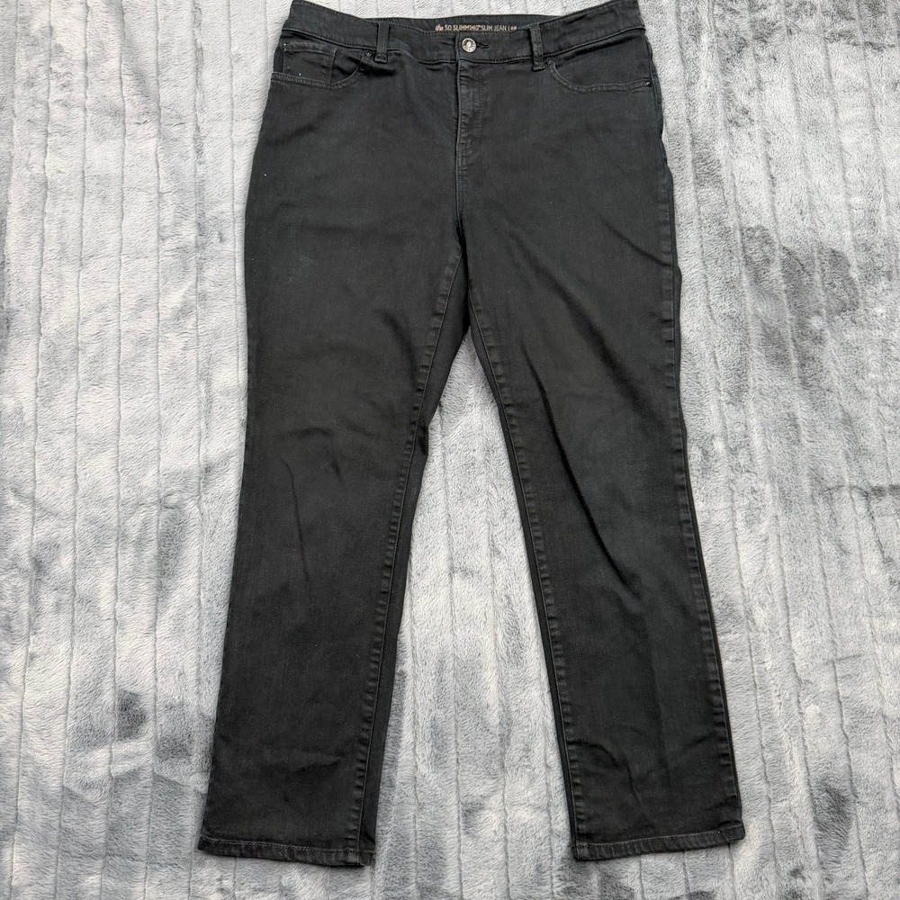Chicos So Slimming Slim Jeans Black Stretch Denim Pants Size 2 Short 10750